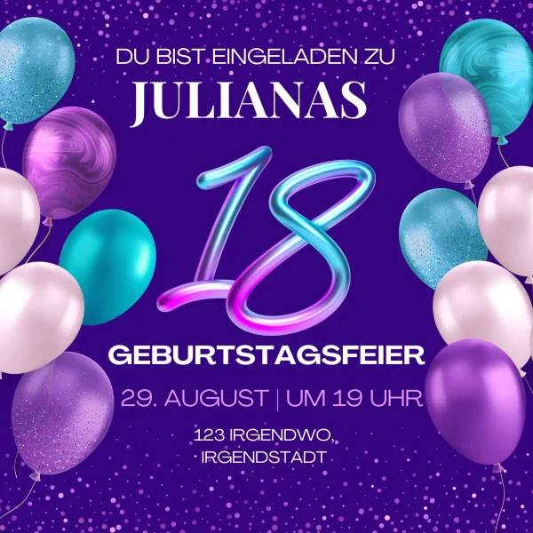 Einladungskarte zum Geburtstag