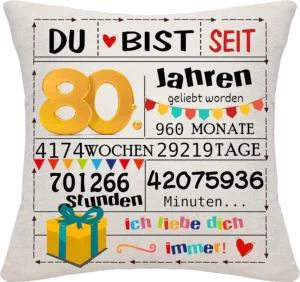 Happy Birthday Kissenbezug zum 80. Geburtstag – Fröhliche Geschenkidee