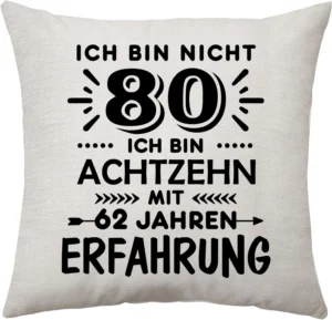 Personalisierter Kissenbezug zum 80. Geburtstag – Stilvolles Andenken