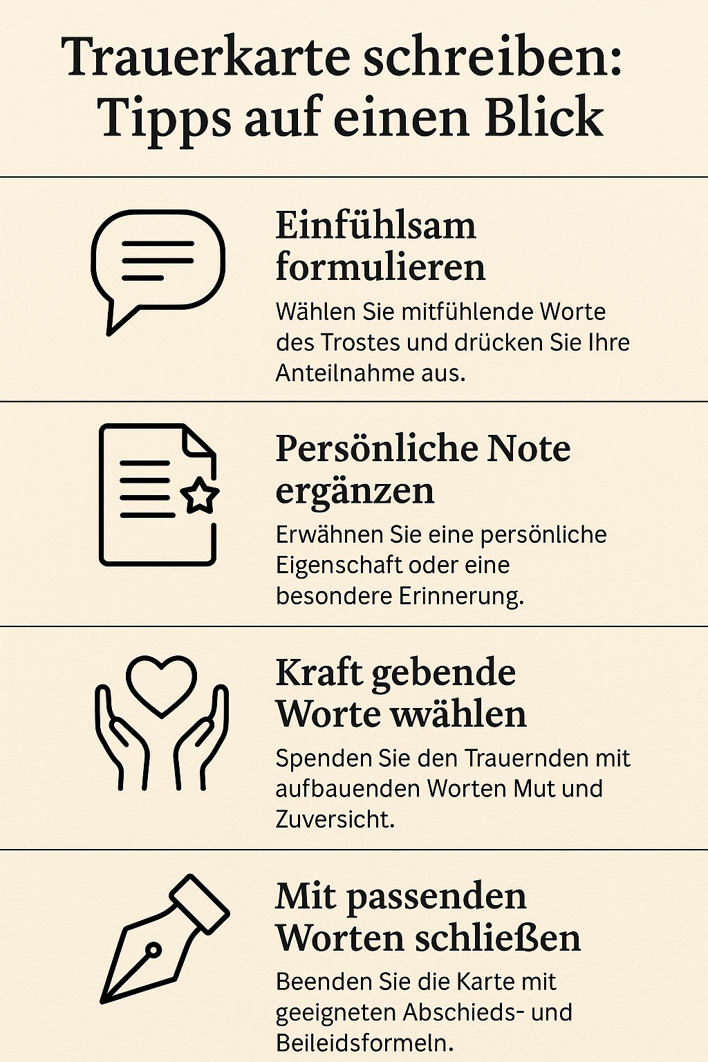 Trauerkarte schreiben – Was schreibt man wirklich
